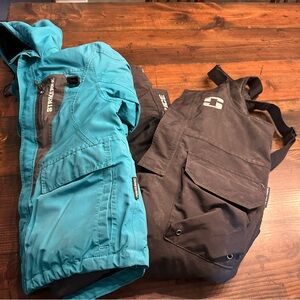 Bundle youth Striker Ice fishing Jacket and Bibs, float technology, size 10